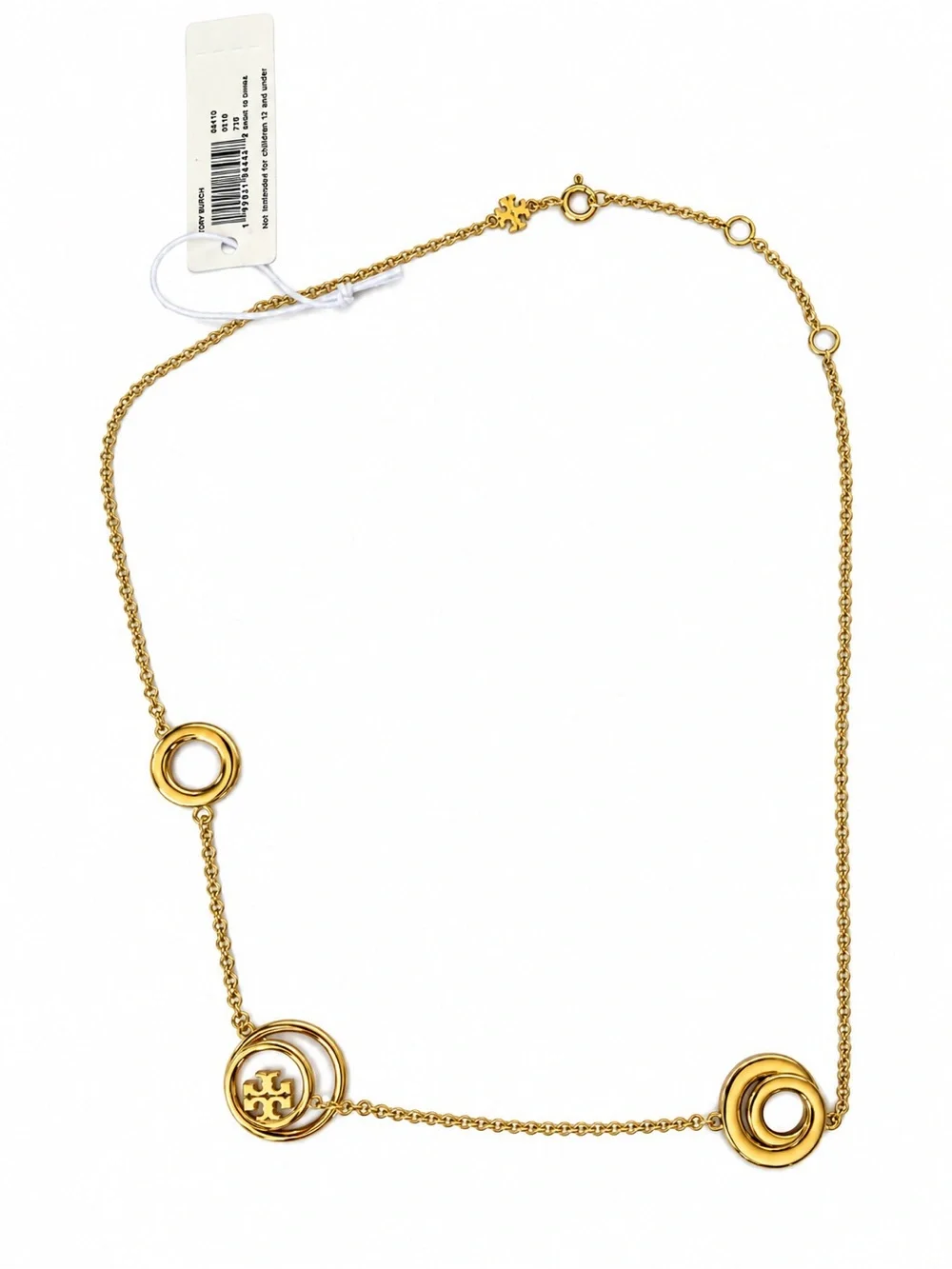 NWOT TORY BURCH MILLER RINGS NECKLACE IN GOLD AND PINK
